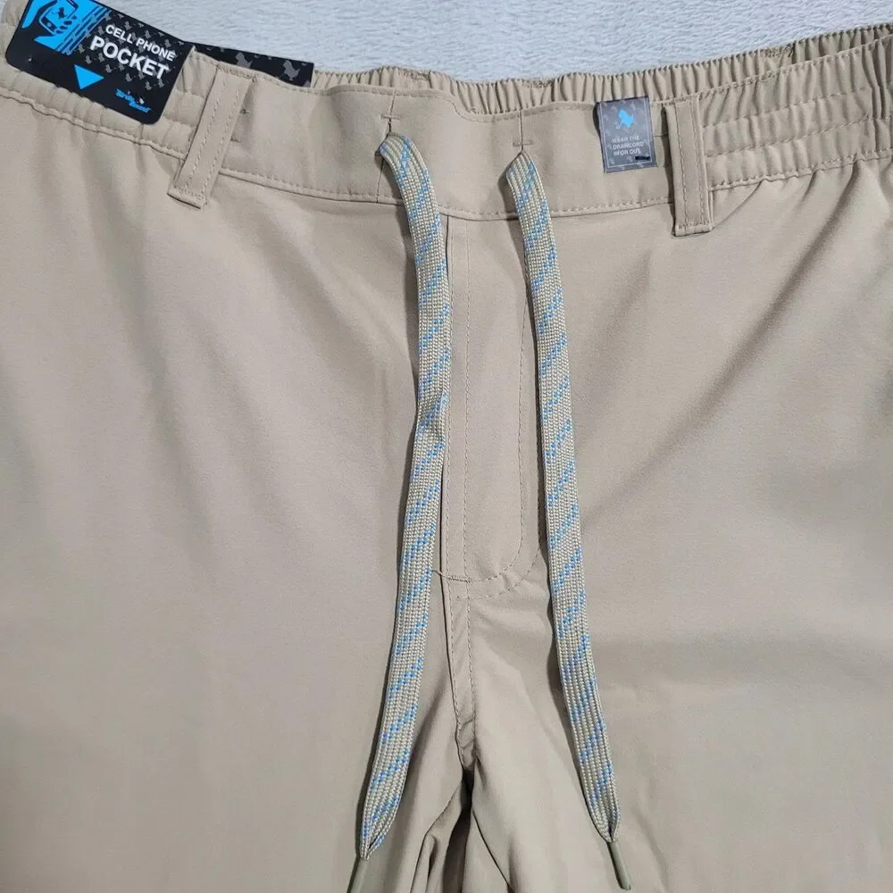 Birdie Bound Jogger Pants Mens Small Beige Golf Performance 4-Way Stretch Pocket